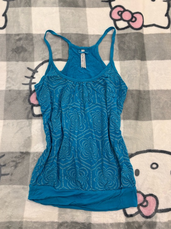 Garage Tops - Garage Blue Patterned Racerback Tank Top